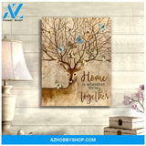 Beautiful Deer And Butterfly Canvas Decor, Wall Decor Visual Art