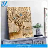 Beautiful Deer And Butterfly Canvas Decor, Wall Decor Visual Art