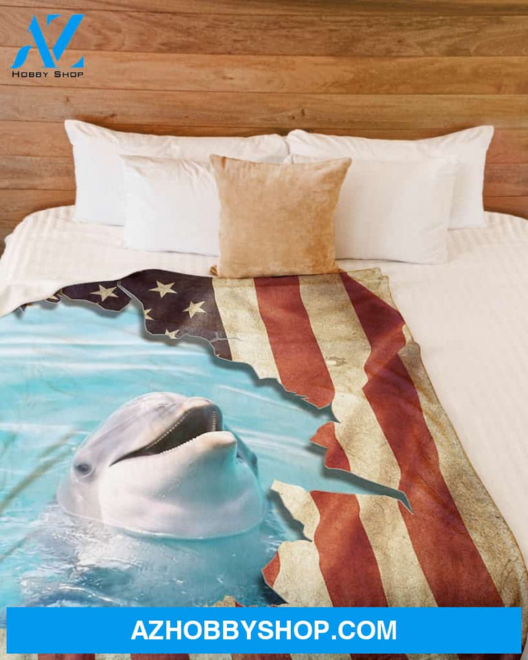 Beautiful Dolphin Fleece Blanket Gift For Dolphin Lovers Gift For Friend Family Home Decor Bedding Couch Sofa Soft and Comfy Cozy