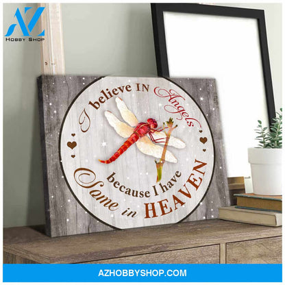 Beautiful Dragonfly Canvas I Believe In Angels Wall Art Decor