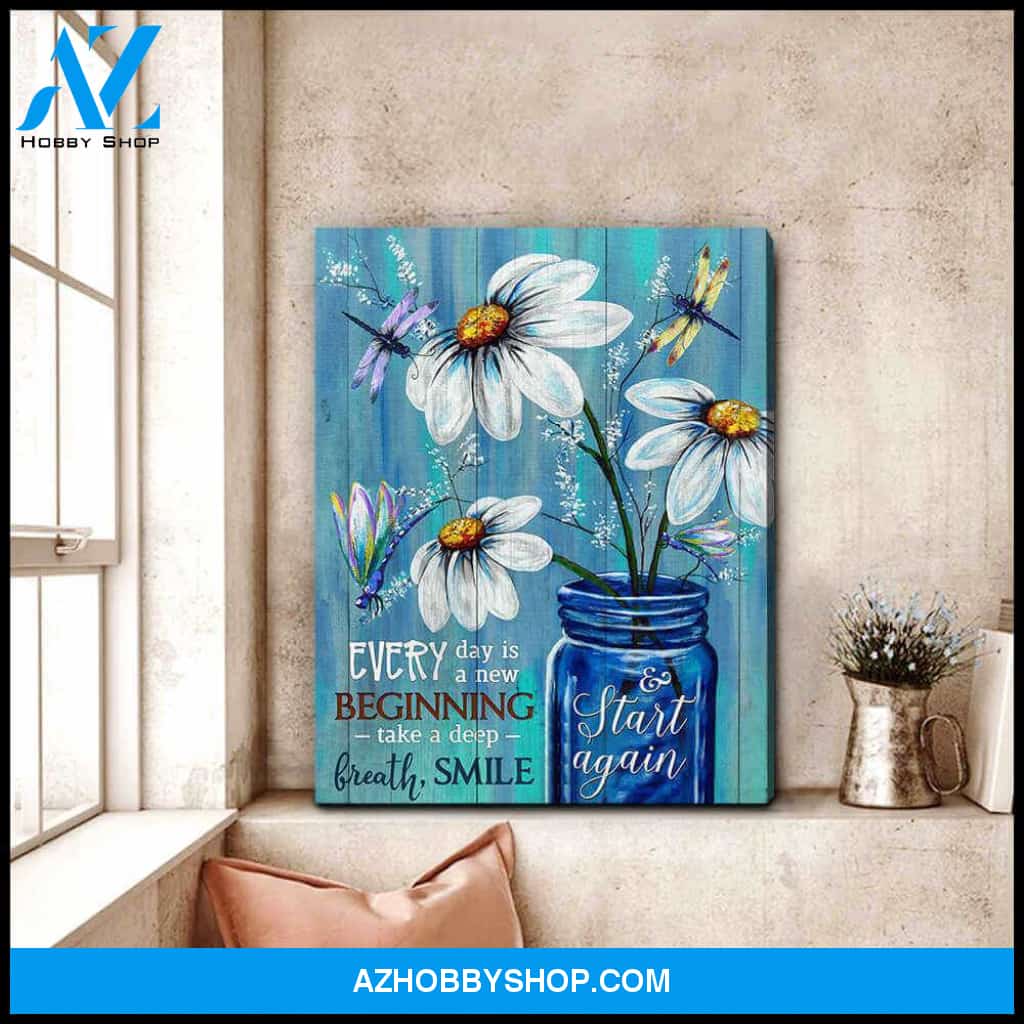 Beautiful Dragonfly Canvas Take A Deep Breathe Wall Art Decor