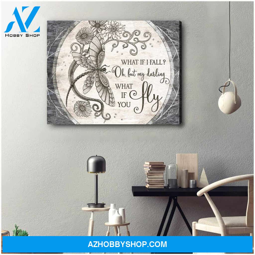 Beautiful Dragonfly Canvas What If You Fly Wall Art Decor