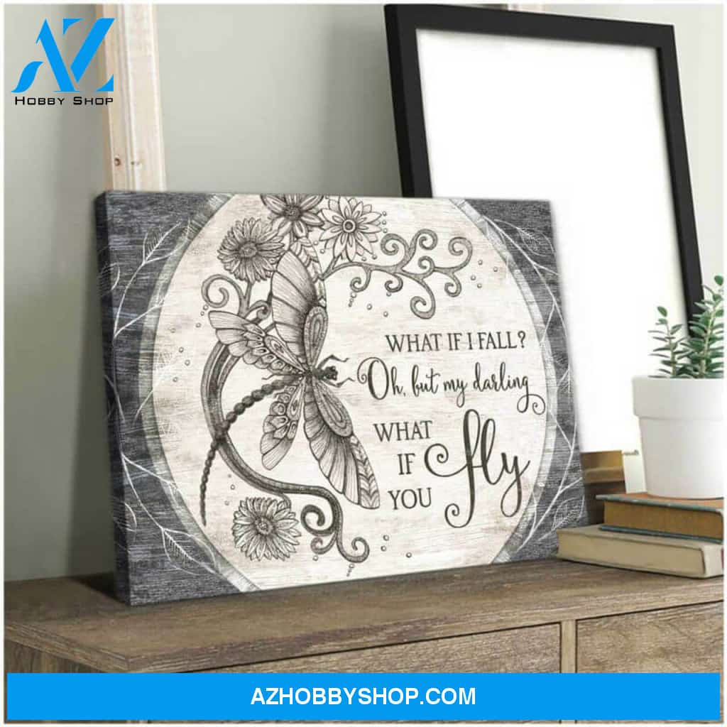 Beautiful Dragonfly Canvas What If You Fly Wall Art Decor | Moosfy Wrap Canvas Ready To Hang