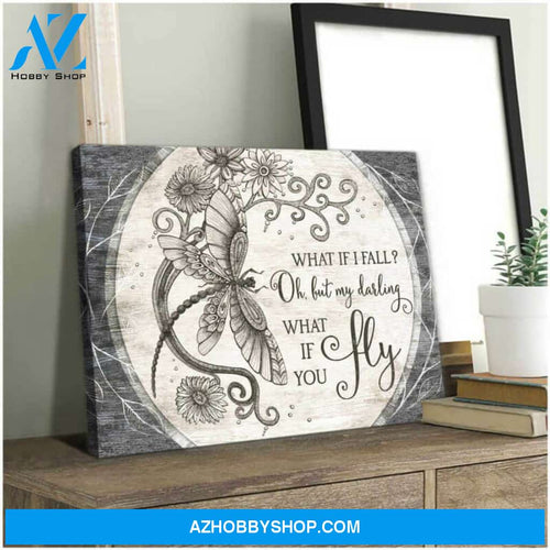 Beautiful Dragonfly Canvas What If You Fly Wall Art Decor | Moosfy Wrap Canvas Ready To Hang