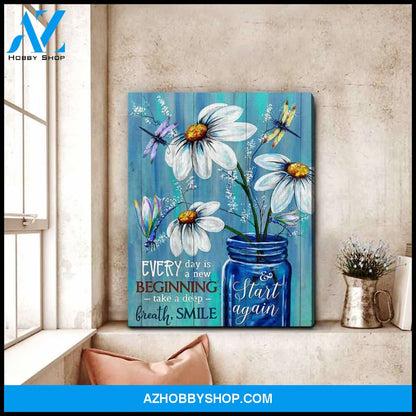 Beautiful Dragonfly Take A Deep Breathe Canvas Wall Art, Wall Decor Visual Art