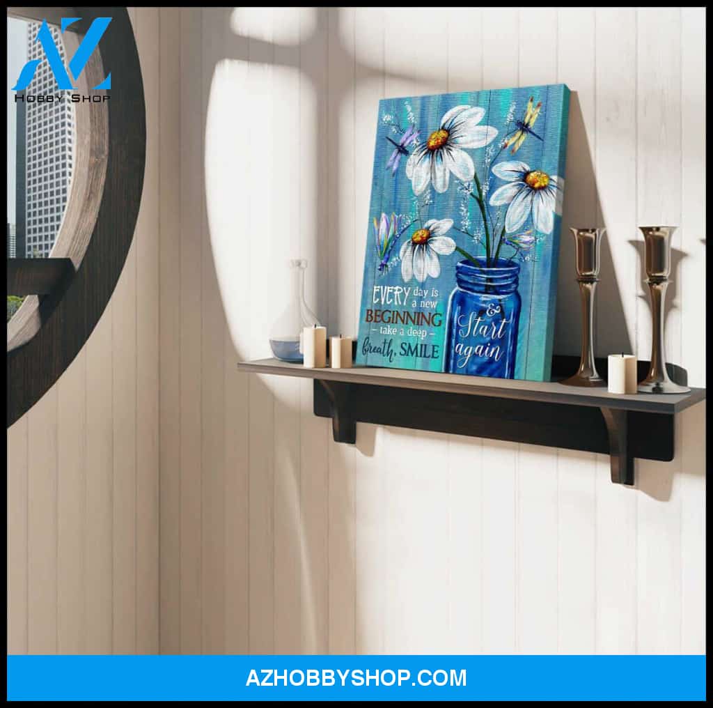 Beautiful Dragonfly Take A Deep Breathe Canvas Wall Art, Wall Decor Visual Art