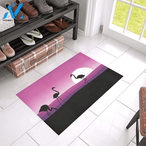 Beautiful Flamingo Easy Clean Welcome DoorMat | Felt And Rubber | DO2194