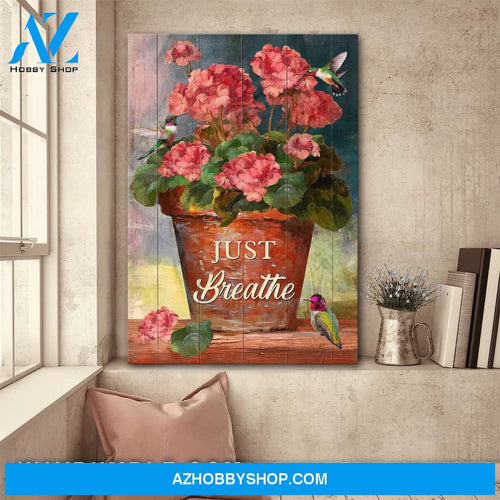 Beautiful flowerpot - Just breathe Jesus Portrait Canvas Prints, Wall Art