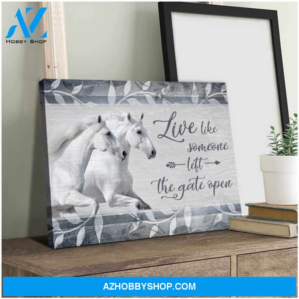 Beautiful Horse Canvas The Gate Open Wall Art Decor, Wall Decor Visual Art