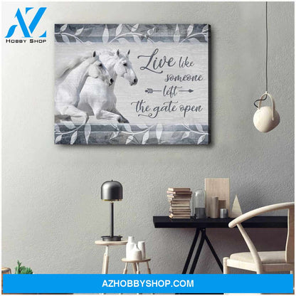 Beautiful Horse Canvas The Gate Open Wall Art Decor, Wall Decor Visual Art