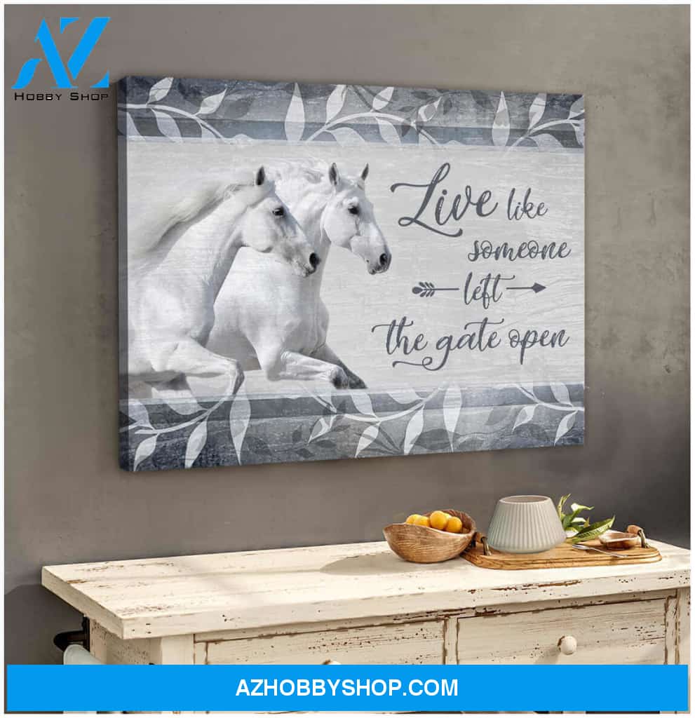 Beautiful Horse Canvas The Gate Open Wall Art Decor, Wall Decor Visual Art