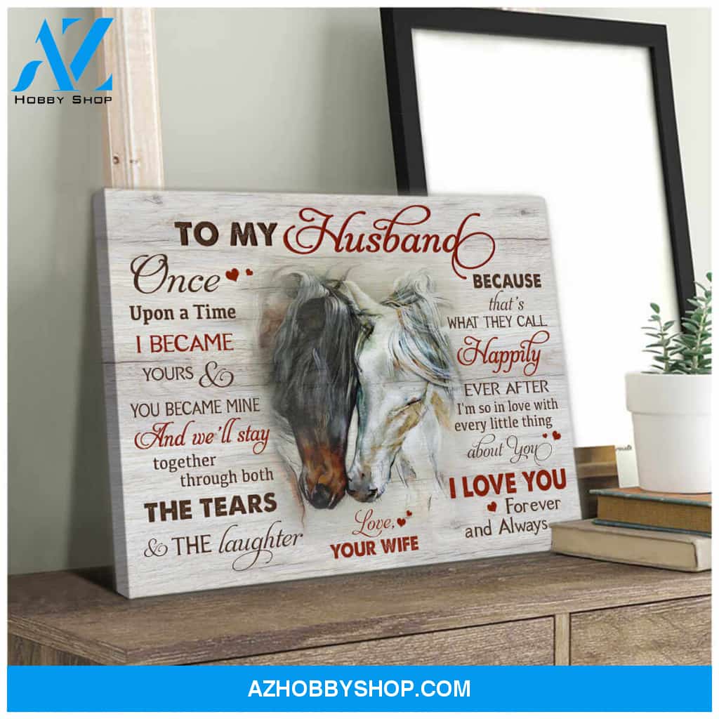 Beautiful Horse Canvas To my Husband Wall Art Decor, Wall Decor Visual Art