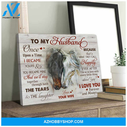 Beautiful Horse Canvas To my Husband Wall Art Decor, Wall Decor Visual Art