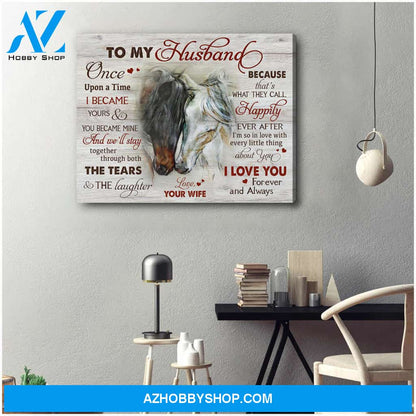 Beautiful Horse Canvas To my Husband Wall Art Decor, Wall Decor Visual Art