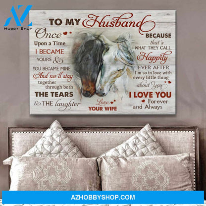 Beautiful Horse Canvas To my Husband Wall Art Decor, Wall Decor Visual Art