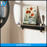 Beautiful Hummingbird and Poppy Flower Canvas Inhale Exhale Wall Art Decor