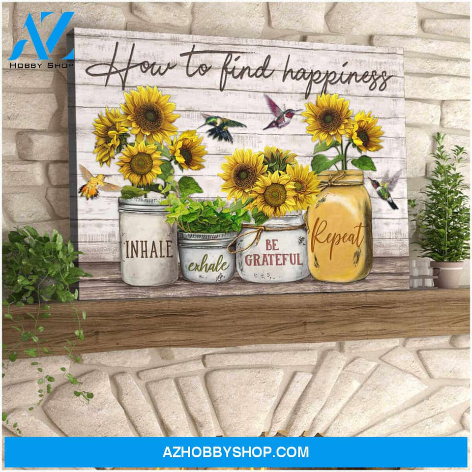 Beautiful Hummingbird Canvas How To Find Happiness Wall Art Decor