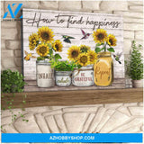 Beautiful Hummingbird Canvas How To Find Happiness Wall Art Decor
