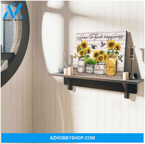 Beautiful Hummingbird Canvas How To Find Happiness Wall Art Decor