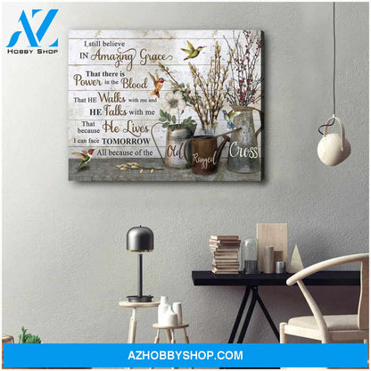 Beautiful Hummingbird Canvas I Still Believe In Amazing Grace Wall Art Decor