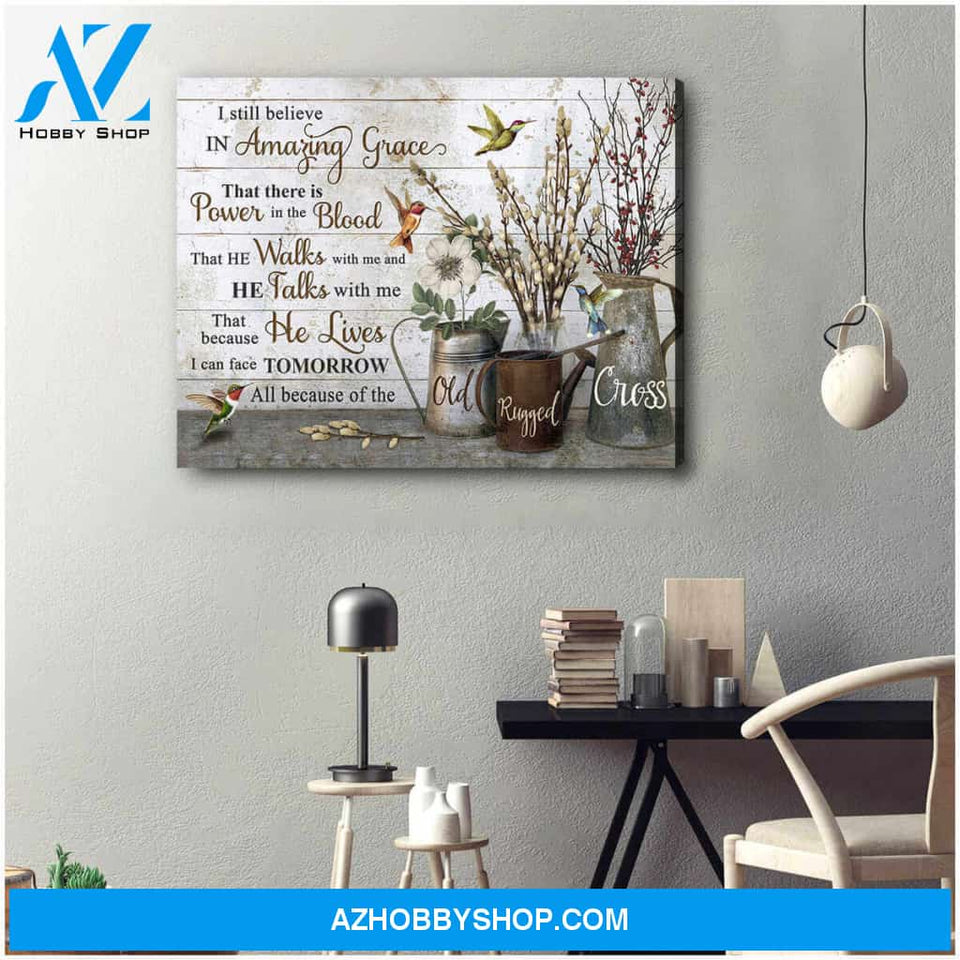 Beautiful Hummingbird Canvas I Still Believe In Amazing Grace Wall Art Decor