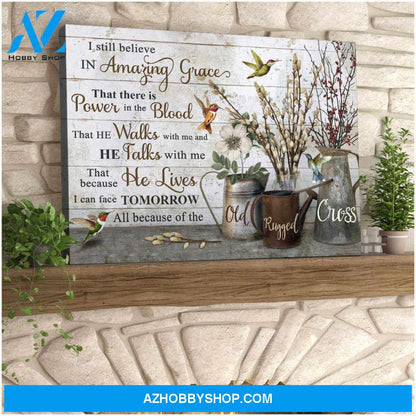 Beautiful Hummingbird Canvas I Still Believe In Amazing Grace Wall Art Decor