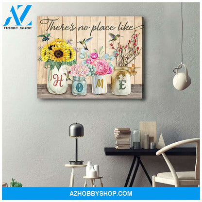 Beautiful Hummingbird Canvas There no place like home Wall Art Decor