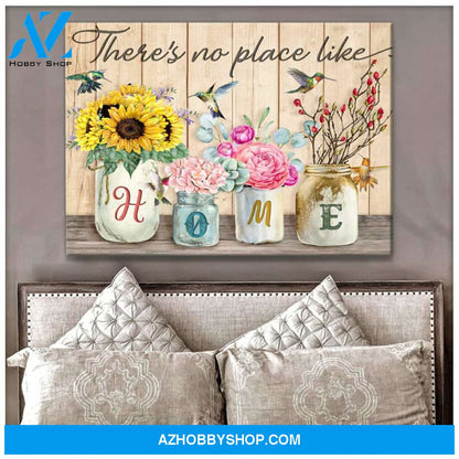 Beautiful Hummingbird Canvas There no place like home Wall Art Decor