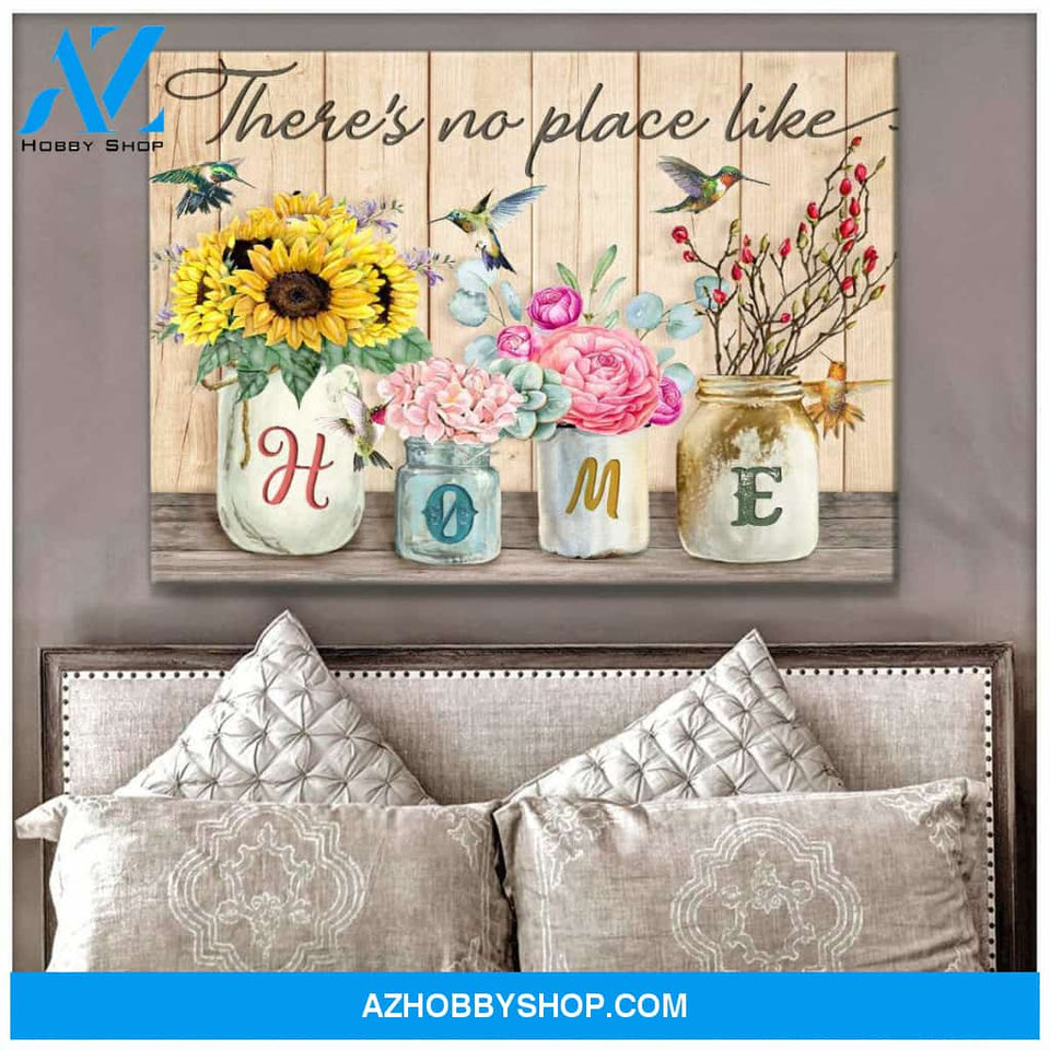 Beautiful Hummingbird Canvas There no place like home Wall Art Decor