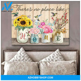 Beautiful Hummingbird Canvas There no place like home Wall Art Decor