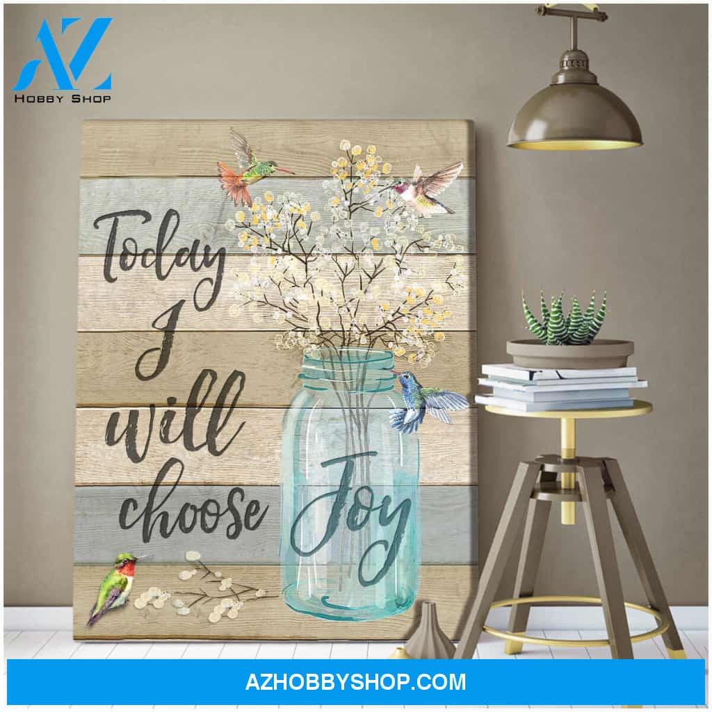 Beautiful Hummingbird Canvas Today I Choose Joy James Wall Art Decor