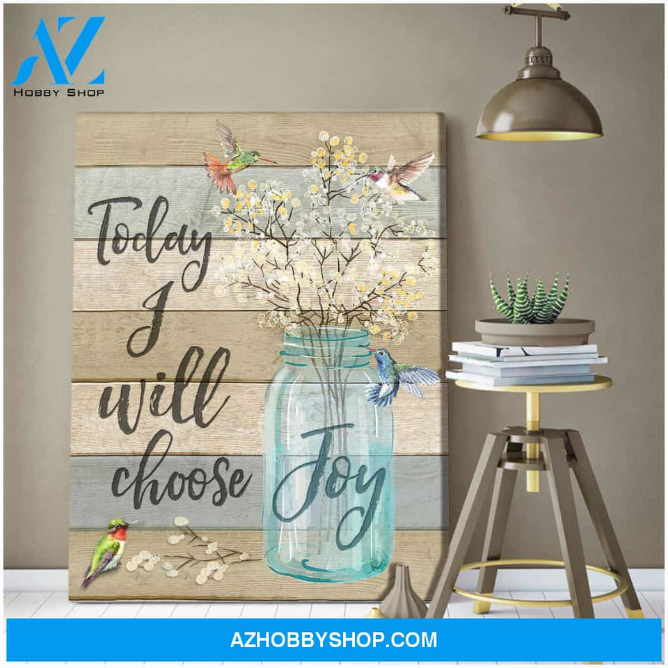 Beautiful Hummingbird Canvas Today I Choose Joy James Wall Art Decor