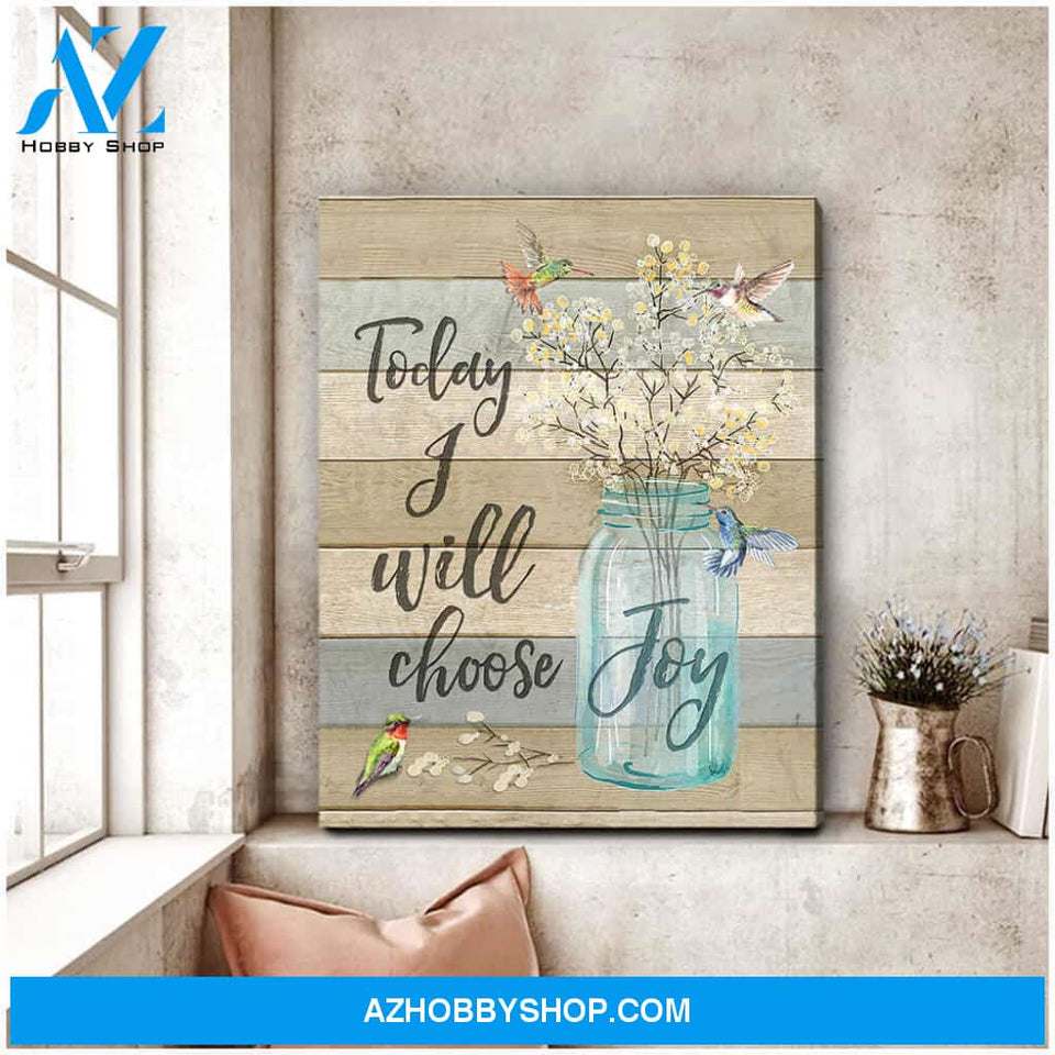 Beautiful Hummingbird Canvas Today I Choose Joy James Wall Art Decor