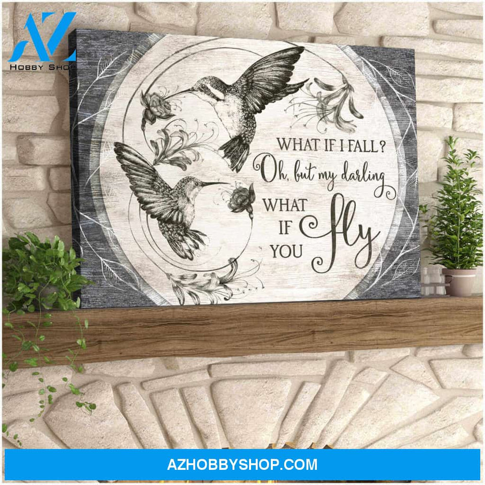 Beautiful Hummingbird Canvas What If You Fly Wall Art Decor