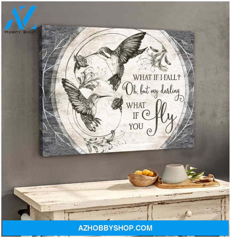 Beautiful Hummingbird Canvas What If You Fly Wall Art Decor
