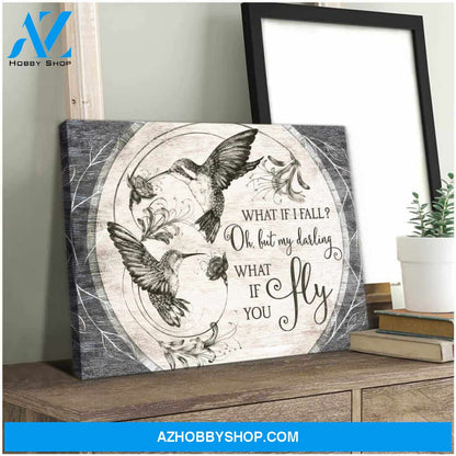 Beautiful Hummingbird Canvas What If You Fly Wall Art Decor