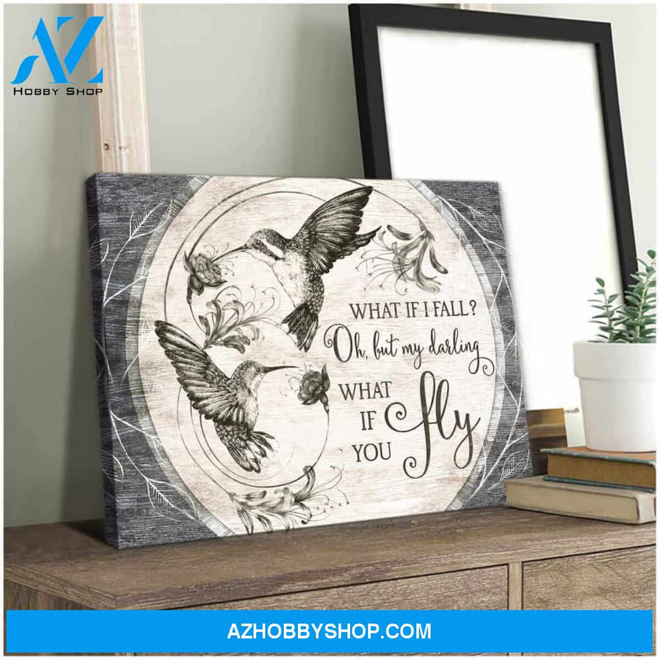 Beautiful Hummingbird Canvas What If You Fly Wall Art Decor