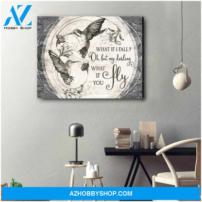 Beautiful Hummingbird Canvas What If You Fly Wall Art Decor