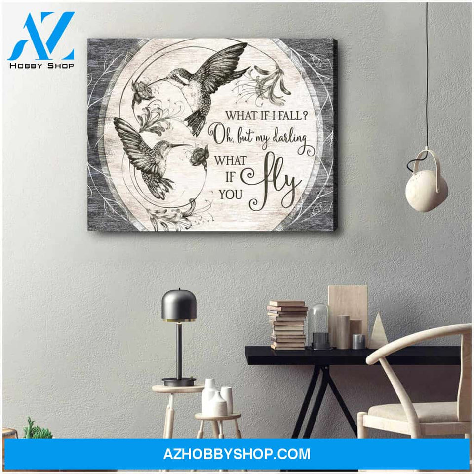 Beautiful Hummingbird Canvas What If You Fly Wall Art Decor