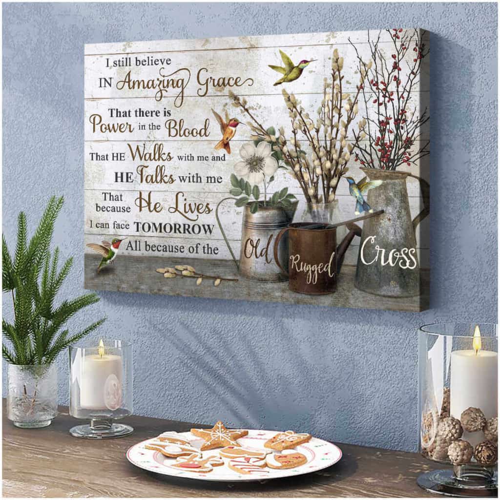 Beautiful Hummingbird Poster I Still Believe In Amazing Grace Poster Canvas Wall Decor Visual Art