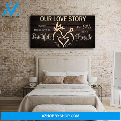 Beautiful Love Story - Personalized Custom Name Canvas