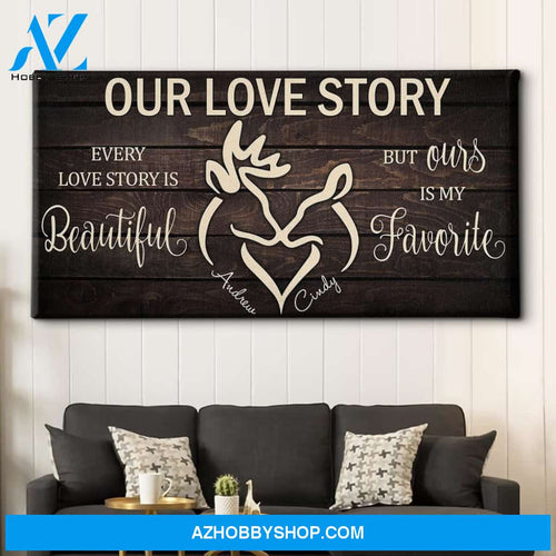 Beautiful Love Story - Personalized Custom Name Canvas