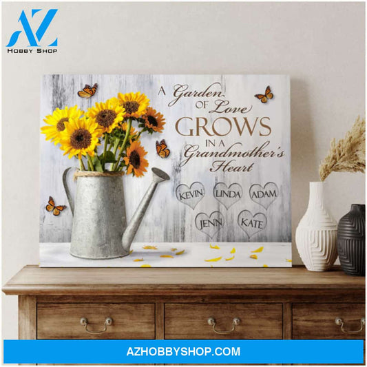 Beautiful Personalized Gifts For Grandma Gifts For Grandpa Canvas Print With Grandkids' Names