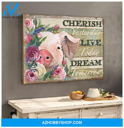 Beautiful Pig Canvas Cherish Wall Art Decor