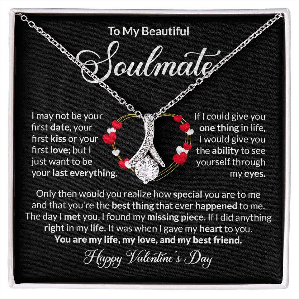 Beautiful Soulmate Happy Valentine's Day Alluring Beauty Necklace