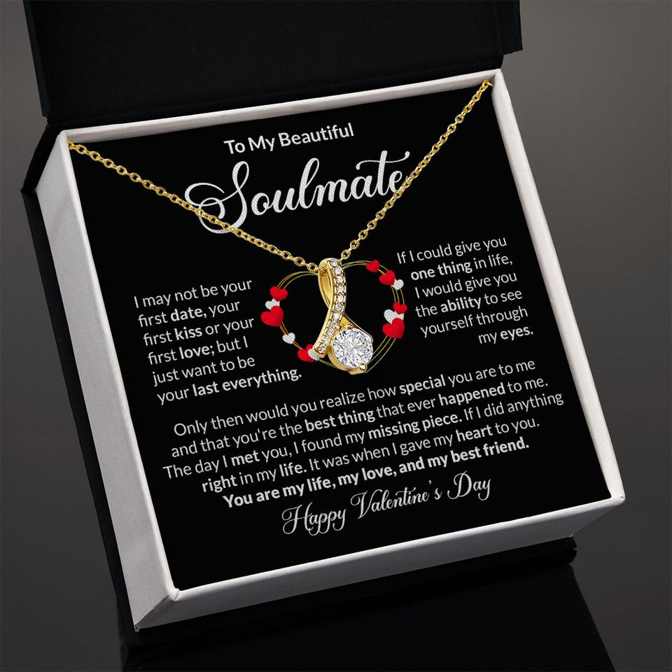Beautiful Soulmate Happy Valentine's Day Alluring Beauty Necklace