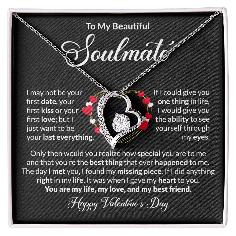 Beautiful Soulmate Happy Valentine's Day Forever Love Necklace