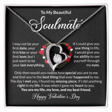 Beautiful Soulmate Happy Valentine's Day Forever Love Necklace