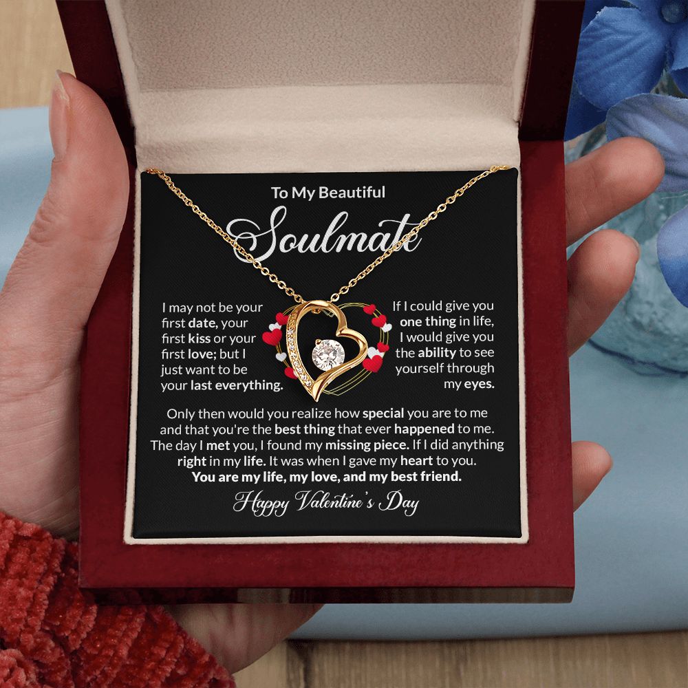 Beautiful Soulmate Happy Valentine's Day Forever Love Necklace