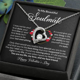 Beautiful Soulmate Happy Valentine's Day Forever Love Necklace
